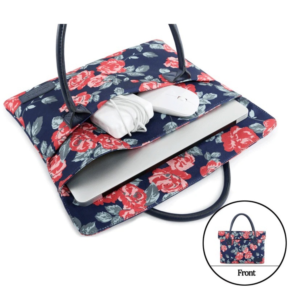 Kinmac Floral Canvas Laptop Bag - Picture 7 of 7